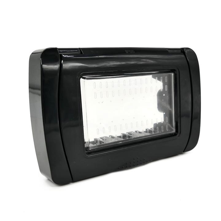 Coperchio Idrobox Compatibile Bticino Matix 3 Moduli Nero IP55 Stagno 130x8