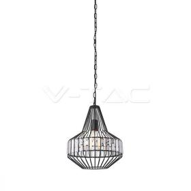 PENDANTE LIGHT METAL W/CRYSTAL TOP