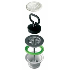 PILETTA LAVELLO INOX SENZA TROPPOPIENO CON TAPPO A MANIGLIA D.1"1/2