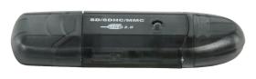 Lettore di Schede Multi scheda USB 2.0 Nero SD, SDHC, MMC idoneo per notebook pc
