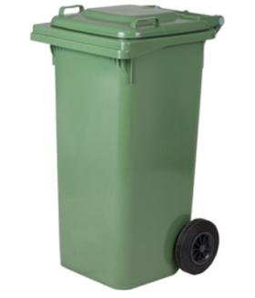 PATTUMIERA LT.240 CON RUOTE VERDE