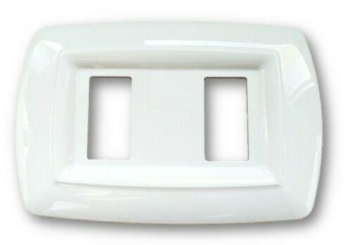 PLACCA COMPATIBILE BTICINO MAGIC 2 POSTI BIANCO TONDO' ECL2592WH ELETTROCANALI