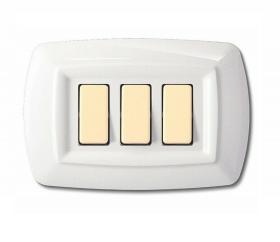 PLACCA COMPATIBILE BTICINO MAGIC 3 POSTI BIANCO TONDO' ECL2593WH ELETTROCANALI