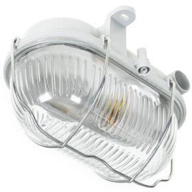 PLAFONIERA APPLIQUE OVALE CON GRIGLIA COLORE BIANCO A TARTARUGA IP44 ESTERNA