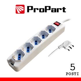 PROPART Multipresa 5pos bipasso/schuko spina16A interr.