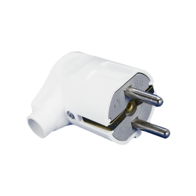 Spina Angolare Presa Schuko BIANCA Protezione Contatto 230V 16 A