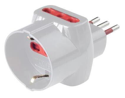 ROSI ADATTATORE TRIPLO CON PROTEZIONE SOVRACCARICO '78045 T' Presa 2x2P-T10/16A