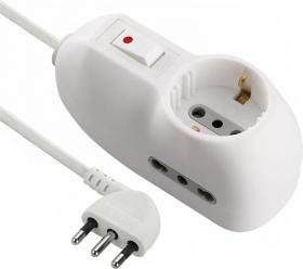 Electraline Multipresa Con Interruttore 1 Schuko -2 Bival.10-16A