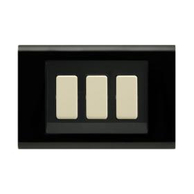 FAEG Placca Nera Compatibile Bticino Magic 3 POSTI