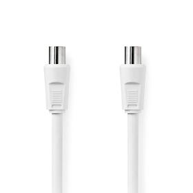 CAVO CAVETTO PROLUNGA ANTENNA TV SPINA MASCHIO - PRESA FEMMINA BIANCO 2mt 75ohm