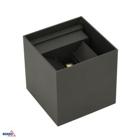 LED LUCE DI FACCIATA VALIT 12W 4000K 1100LM IP65 100X100X100 QUADRATO GRAFITE