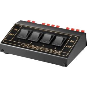 Switch Box Speaker Selettore 1 Ingresso 4 Uscite 200W 4-8 Ohm Nero