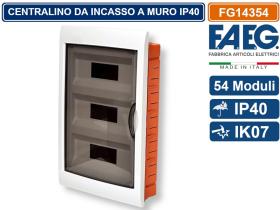 faeg 14354 centralino da incasso con portello 54 moduli bianca fg14354