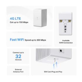 Router 4G MERCUSYS MB110-4G Wi-Fi N300 con Lettore SIM Internet Mobile