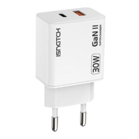 Alimentatore gan type c pd - 1 usb qc 3a 30w bianco