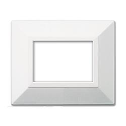 Placca Zama, S44 colore bianco, con cornicetta - 3 Mod.