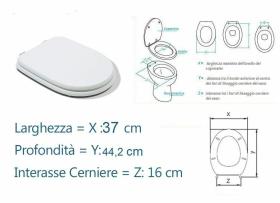 COPRIWATER COPRIWC SEDILE MOD. ARETUSA CESAME LACCATO BIANCO cm.37x 44,2x16