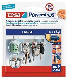 BIADESIVO TESA POWERSTRIPS 10 STRISCE BIADESIVE REMOVIBILE SENZA TRACCIA