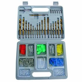 KIT SET 301 VALIGETTA PUNTE FERRO MURO LEGNO TASSELLI VITI TASSELLO ASSORTITI