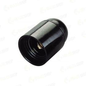 PORTALAMPADA PORTA LAMPADE E27 LISCIO IN RESINA PER LAMPADINE E LED NERO