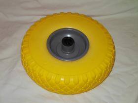 Ruota 260x75 per carrello portapacchi piena poliuretano giallo cerchi metallo 20