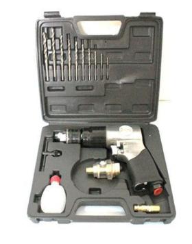 TRAPANO ANGOLARE AD ARIA COMPRESSA REVERSIBILE MANDRINO DA 10mm CON ACCESSORI