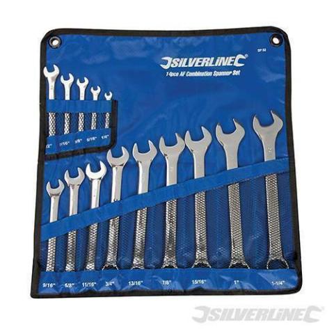 SET CHIAVI COMBINATE 14 PZ POLLICI IMPERIALI DA 1/4" A 1-1/4" CHIAVE SP52 SL