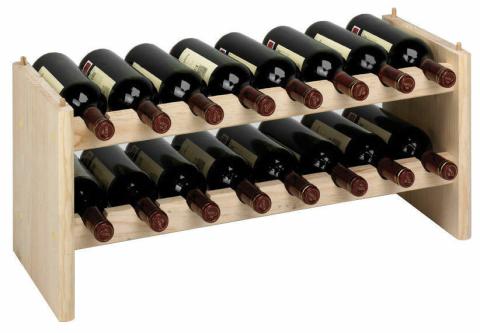 Cantinetta Bacco portabottiglie in legno 16 posti DI PINO NATURALE modulare