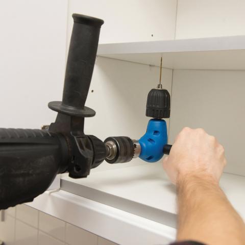 MANDRINO AUTOSERRANTE ANGOLARE per TRAPANO e AVVITATORE10MM angolo