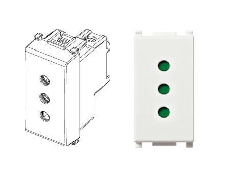 VIMAR 14201 PRESA 2 P - T 10 A 250 V TIPO P 11 BIANCO SERIE PLANA
