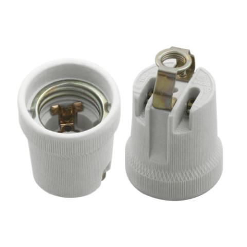 CERAMICA-Lampade Versione e27 Ceramica Presa 230v CON STAFFA