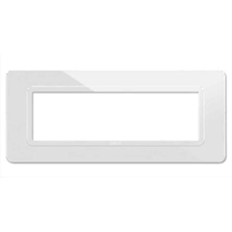 Placca Ave Tecnopolimero Sistema 44 Bianco cornice bianca 7 moduli 44PY07B