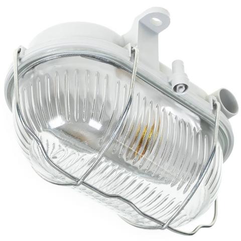 PLAFONIERA APPLIQUE OVALE CON GRIGLIA COLORE BIANCO A TARTARUGA IP44 ESTERNA
