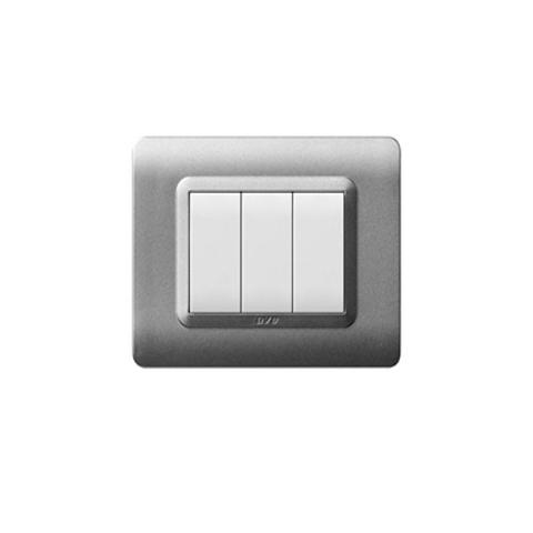 PLACCA ARGENTO OPACO 3 POSTI
