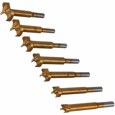 Forstner Foro Alesatura Cutter Legno Drill Bit Set 7 PEZZI 12 - 35 mm