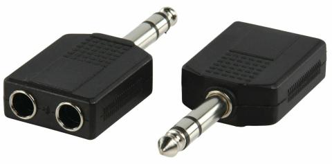 Adattatore audio stereo Maschio da 6,35 mm - 2x Femmina da 6,35 mm ac-015