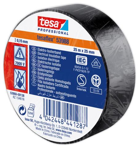 NASTRO ISOLAN.CERTIFICATO NERO MM.25  TESA