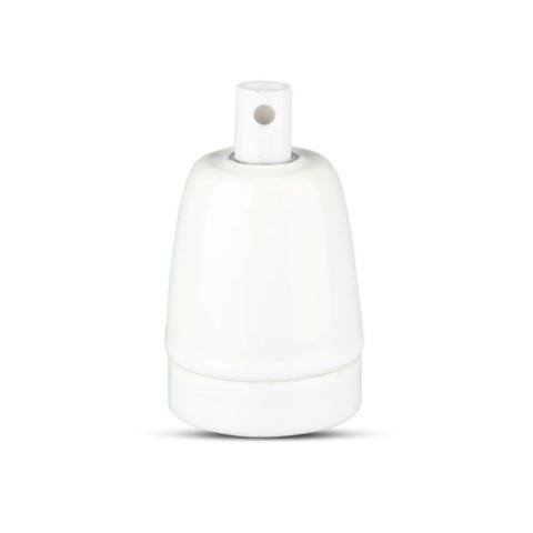 V-TAC PORTALAMPADA IN PORCELLANA E27 MAX 60W COLORE BIANCO
