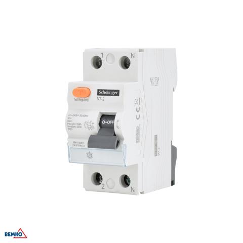 INTERRUTTORE DIFFERENZIALE PURO DI CORRENTE RESIDUA AC 2P 25A 300mA SCHELINGER