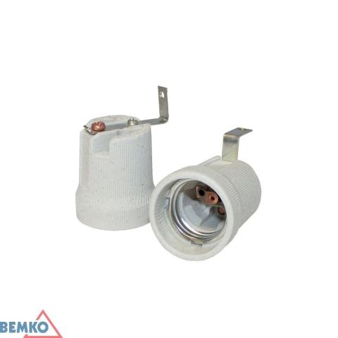 PORTALAMPADA IN CERAMICA E27 CON PORTALAMPADA A L