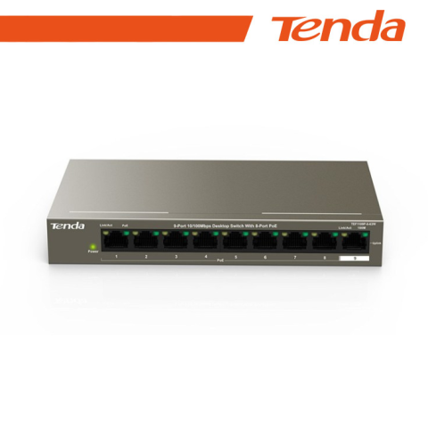 Tenda Switch Fast PoE - 9 porte 8 FE PoE - 1 FE  TEF1109P-8-63W