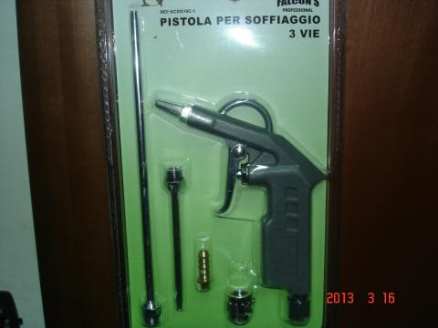KIT PISTOLA PER SOFFIAGGIO PER COMPRESSORE CANNA LUNGA X LAVORI FAI AD TE