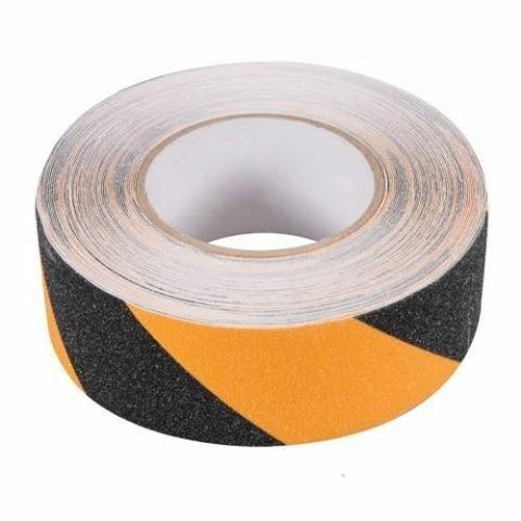 NASTRO ADESIVO ANTISCIVOLO ANTISDRUCCIOLO ROTOLO 18 METRI X 50mm giallo/nero