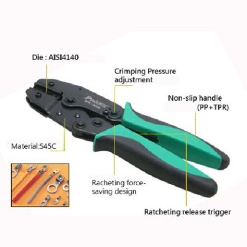 Pinza professionale x crimpare Terminali Puntalini Non isolati 6PK-301N