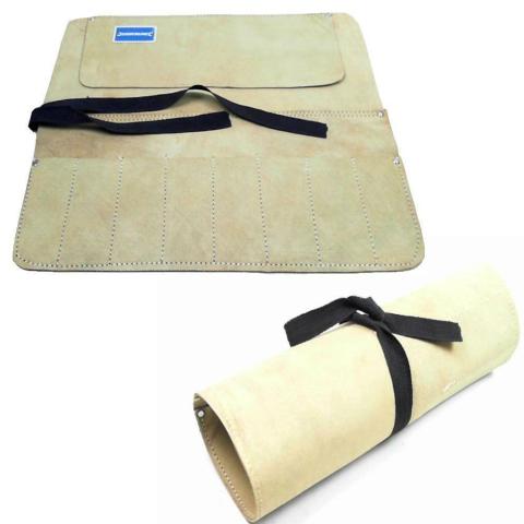 carpentieri QUALITa PELLE Tool o SCALPELLO ROLL SPLIT CAMOSCIO 8 TASCHE