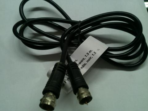 CAVO ANTENNA CON CONNETTORI F X DECODER SAT E LNB 1,5mt black