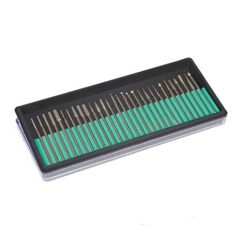 SET 30 FRESE G.3,17 PUNTE DIAMANTATE  UTENSILI ROTANTI TRAPANO DREMEL SMERIGLIA
