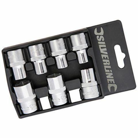 set inserti metrici esagonali chiave a bussola1/2 7 pz 10\19 mm