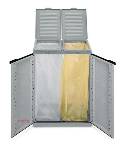 Pattumiera differenziata multipla Terry Ecocab Eco Cab2 armadio 2 ante resina