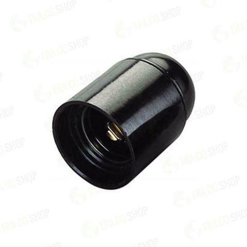 PORTALAMPADA PORTA LAMPADE E27 LISCIO IN RESINA PER LAMPADINE E LED NERO